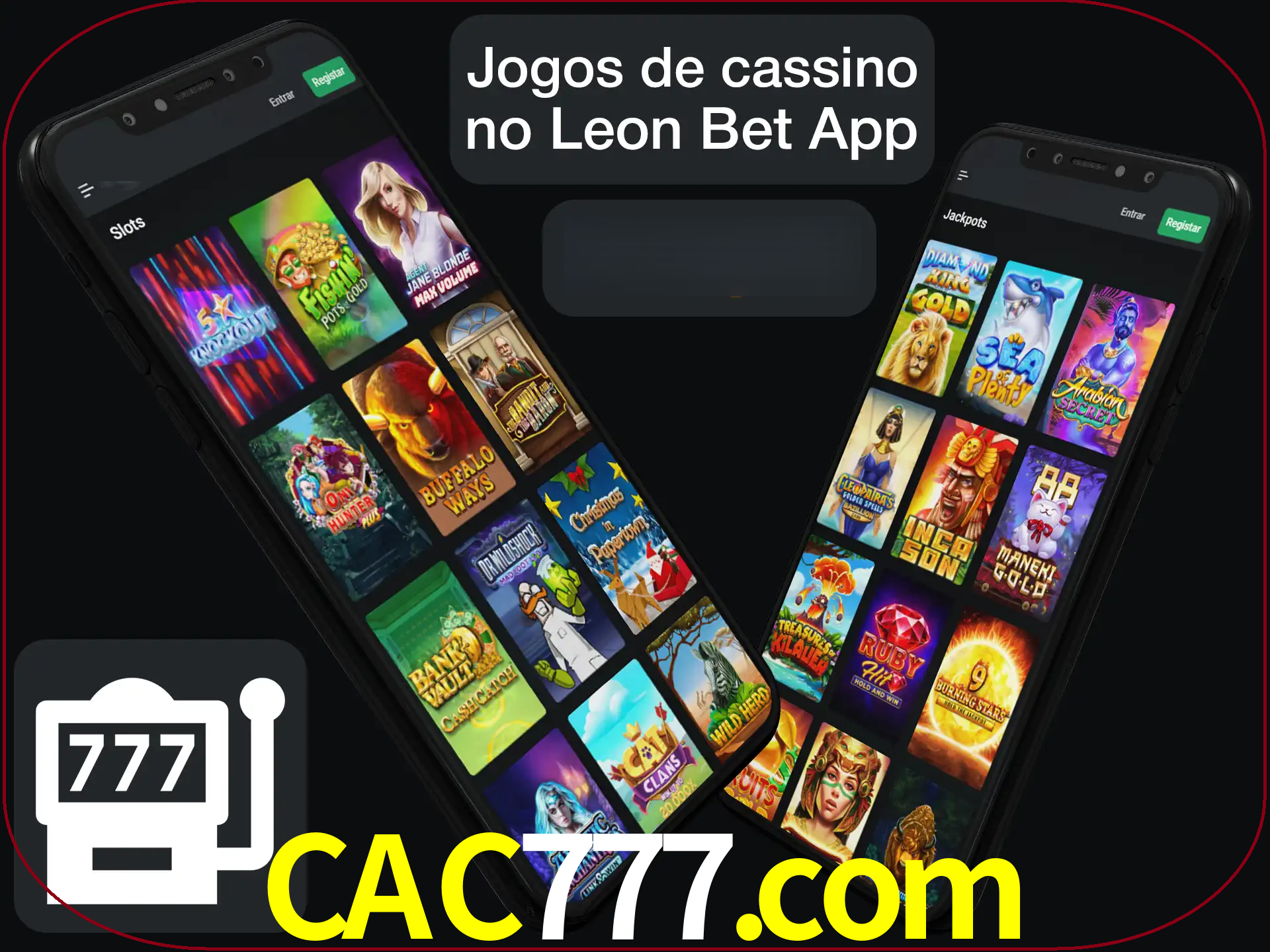 Escolha quais jogos de cassino jogar no app.