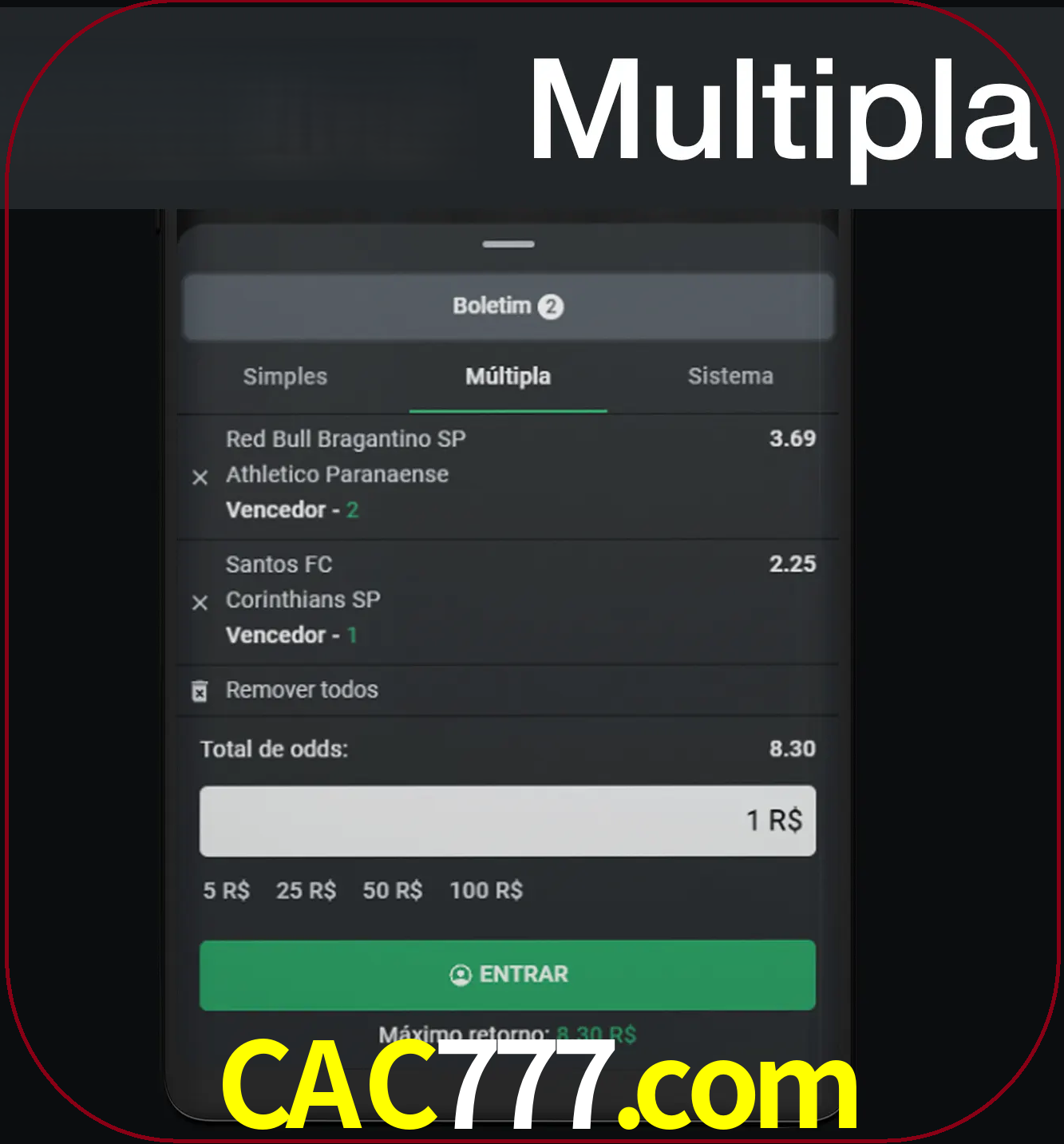 Faça apostas mais valiosas com mais de duas apostas.