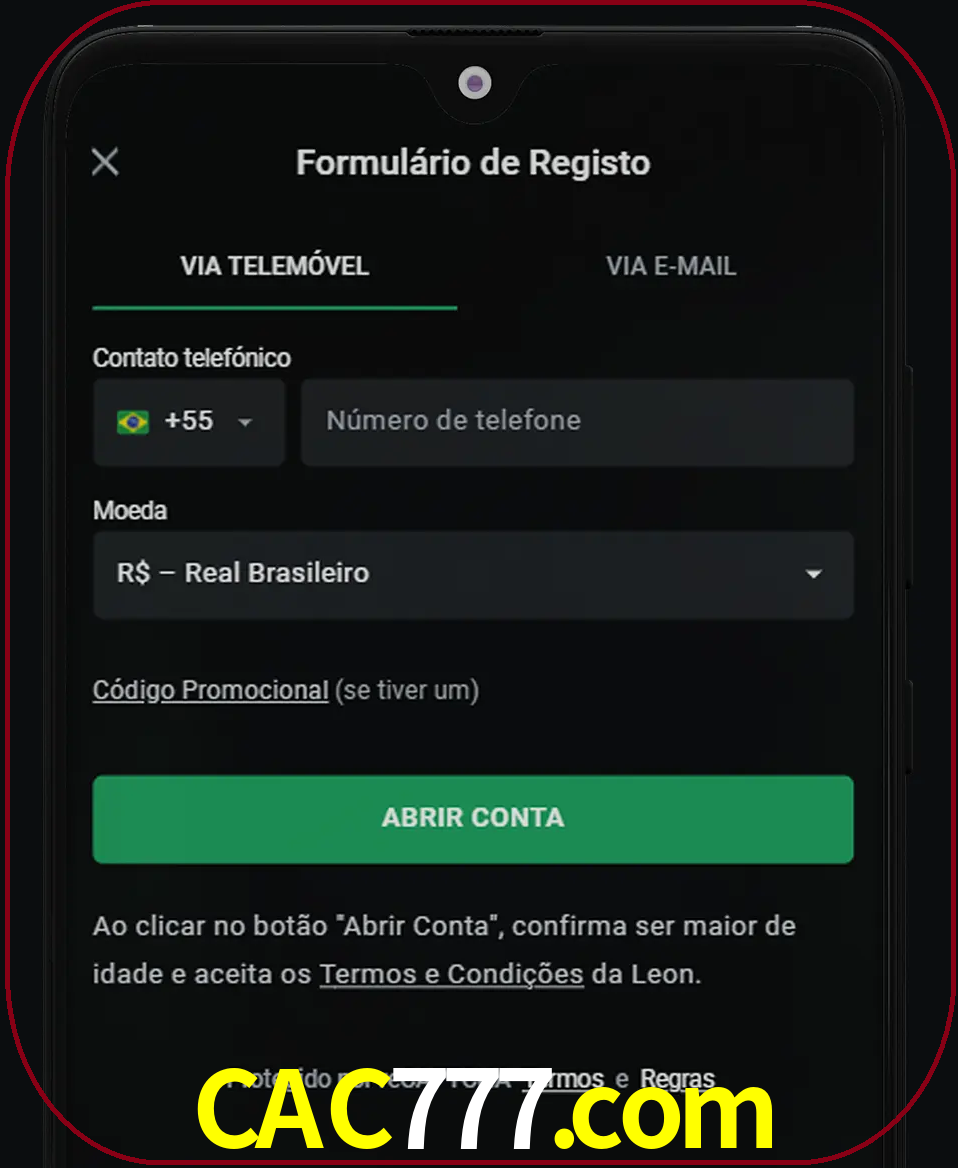 Abra o aplicativo e inicie o processo de registro.