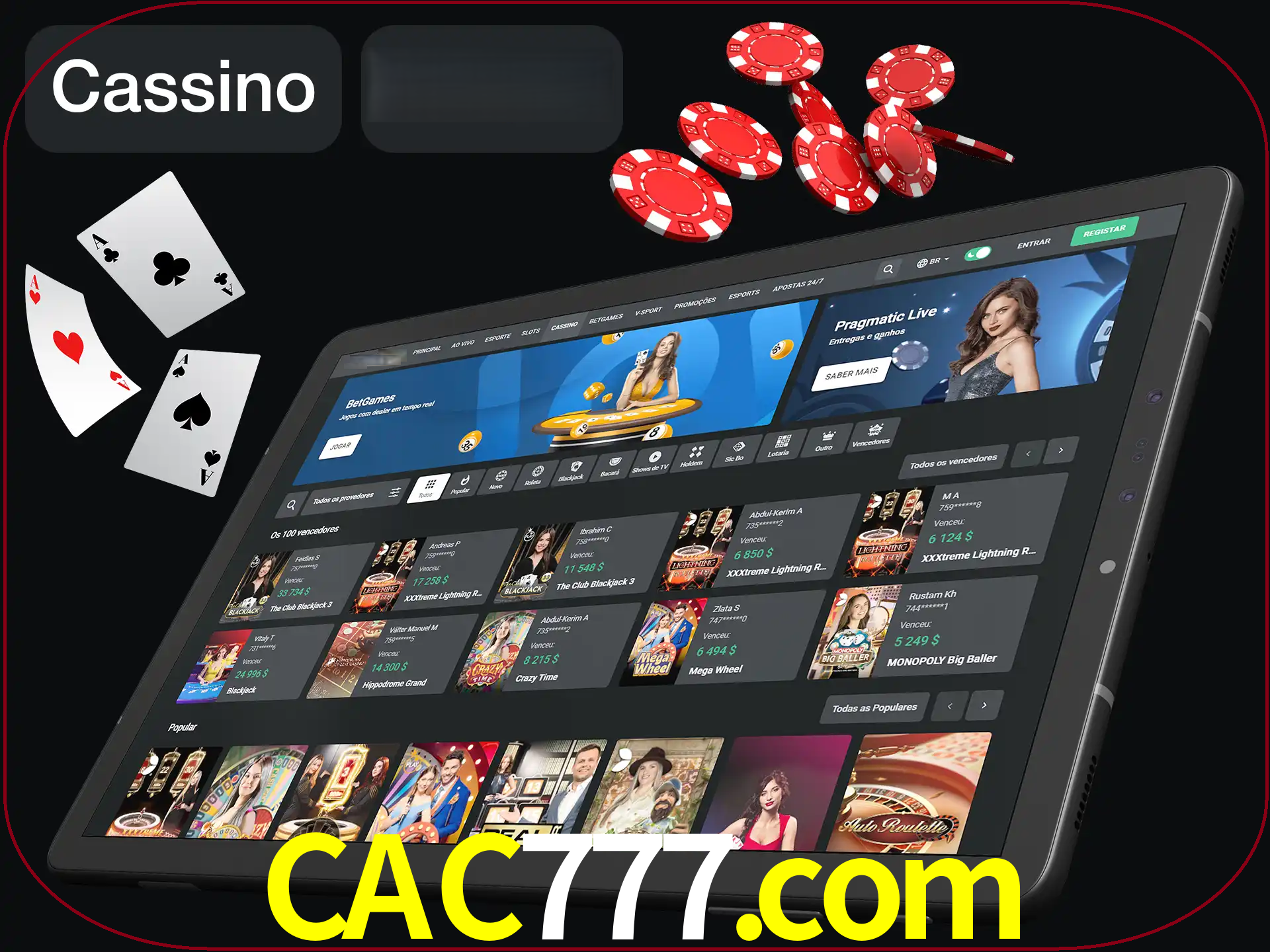 Jogue vários jogos de cassino em nosso cassino.