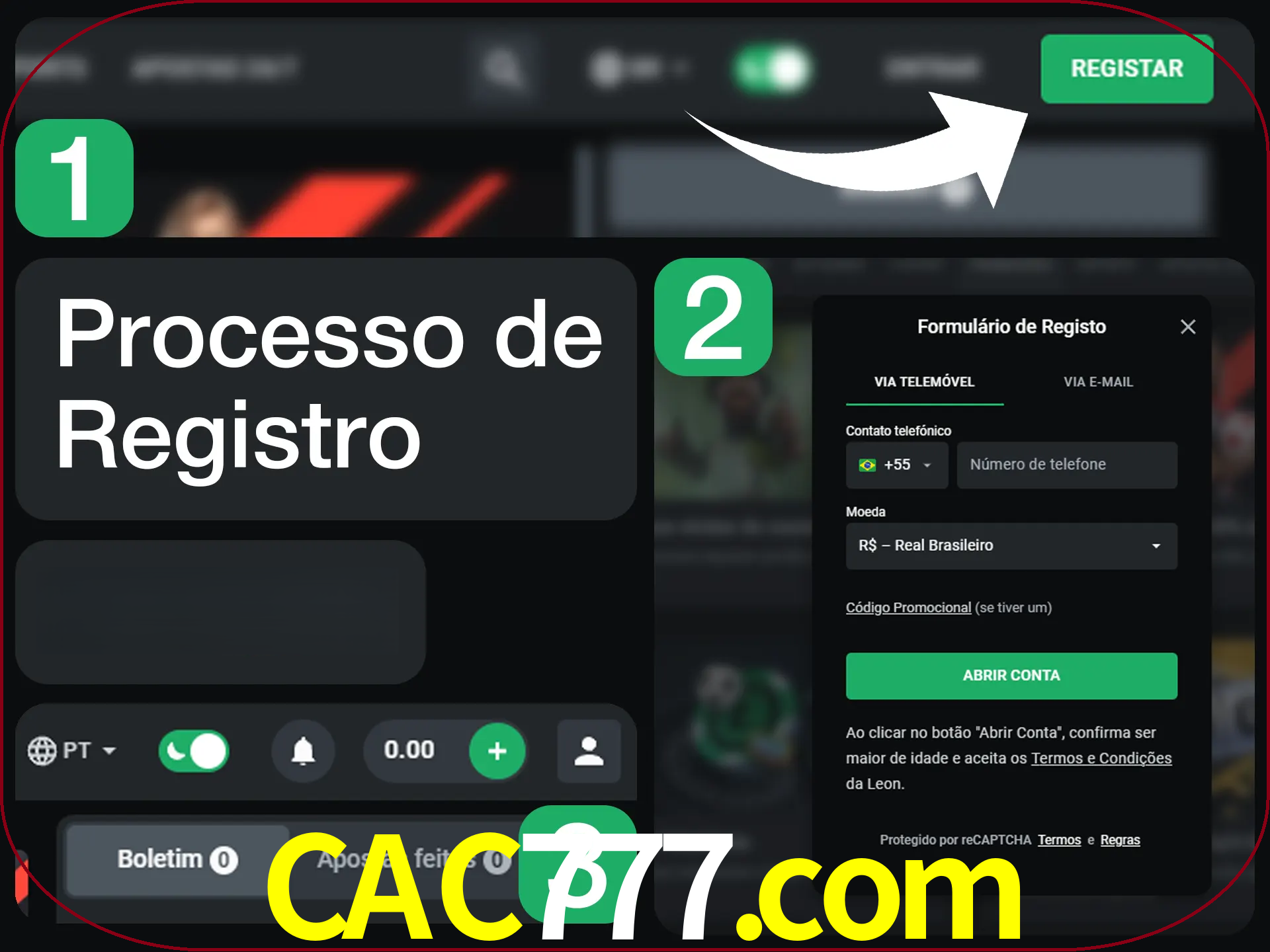 O processo de registro na LeonBet é simples.